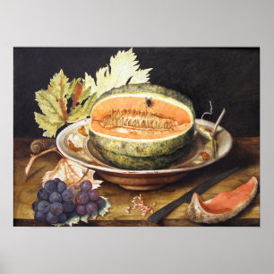 Garzoni - Stillleben mit Trauben und einer Schneck Poster