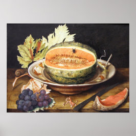 Garzoni - Stillleben mit Trauben und Schnecke 1642 Poster