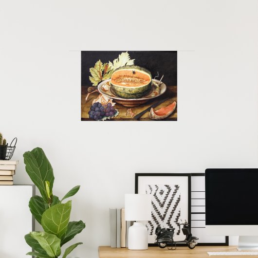 Garzoni - Stillleben mit Trauben und Schnecke 1642 Poster (Heimbüro)