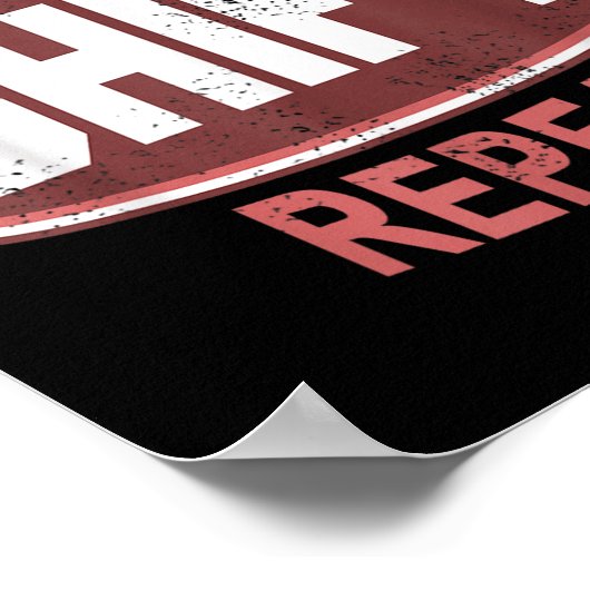 Gas Clutch Shift Repeat Funny Car Enthusiast Manua Poster (Ecke)