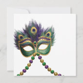 Gas Lamp | Mardi Gras Beads | Masquerade  Einladung (Rückseite)