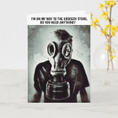 GAS MASK FUNNY "HELLO" GREETING CARDS KARTE (Gelbe Blume)