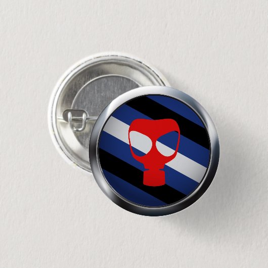 GAS MASK PRIDE MEDALLION BUTTON (Vorne & Hinten)