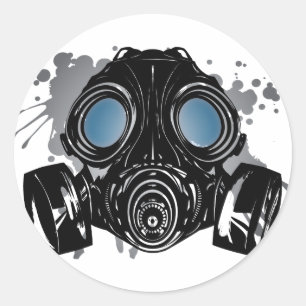 GAS_MASK_PROTECTION RUNDER AUFKLEBER