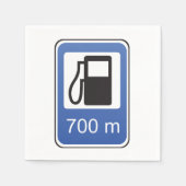 Gas Station Road Sign Paper Napkins Serviette (Vorderseite)
