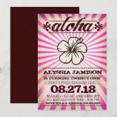 GASCHROMATOGRAPHIE Aloha Sonnenuntergang-rosa Einladung (Vorne/Hinten)