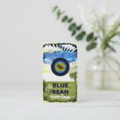 GASCHROMATOGRAPHIE | blaues Bohnen-Café Visitenkarte (Stehend Vorderseite)