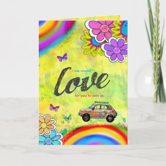 GASCHROMATOGRAPHIE Hippie-gefärbte Krawatte laden Einladung (Vorderseite)