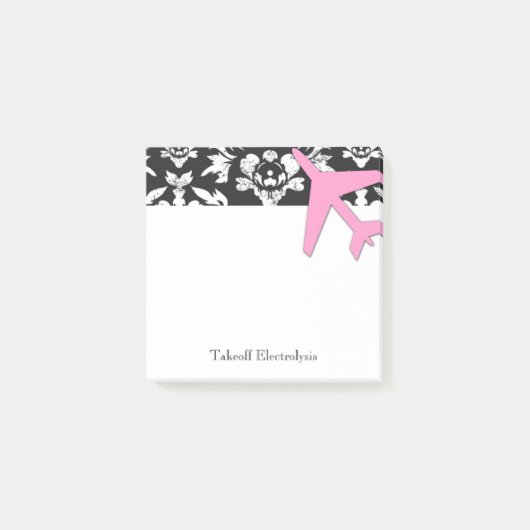 GASCHROMATOGRAPHIE Luftfahrt-Start-Rosa-Damast Post-it Klebezettel (Vorderseite)
