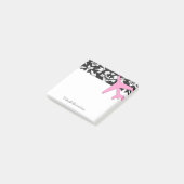 GASCHROMATOGRAPHIE Luftfahrt-Start-Rosa-Damast Post-it Klebezettel (angewinkelt)
