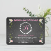 GASCHROMATOGRAPHIE Mädchen-Winter Onderland rosa Einladung (Stehend Vorderseite)