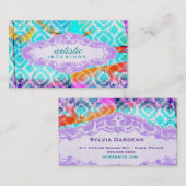 GASCHROMATOGRAPHIE moderner bunter Klee-violettes Visitenkarte (Vorne/Hinten)