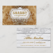 GASCHROMATOGRAPHIE schäbiger Vintager Golddamast Visitenkarte (Vorne/Hinten)