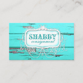 GASCHROMATOGRAPHIE schäbiges Vintages Aqua-Holz Visitenkarte