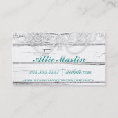 GASCHROMATOGRAPHIE schäbiges Vintages Türkis-Holz Visitenkarte (Rückseite)