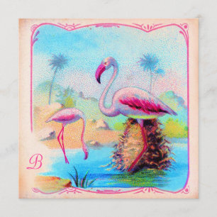 GASCHROMATOGRAPHIE vibrierende Vintage Flamingos Einladung