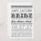 GASCHROMATOGRAPHIE Vintages Brautparty glücklich Einladung (Vorne/Hinten)