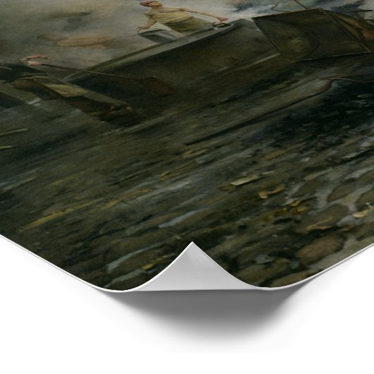 Gasfabrik in Courcelles, 1884 Poster (Ecke)