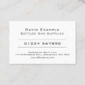 Gasflaschen mit Foto des Inhabers Visitenkarte (Rückseite)