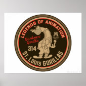 Gashouse Gorillas Logo Feat. Pitcher Poster (Vorne)
