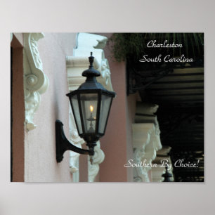 Gaslaterne, Antik, Vintage, Schwarz, Fotografie Poster