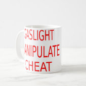 Gaslight Manipulate Cheat Football Jersey Kaffeetasse (Vorderseite Links)