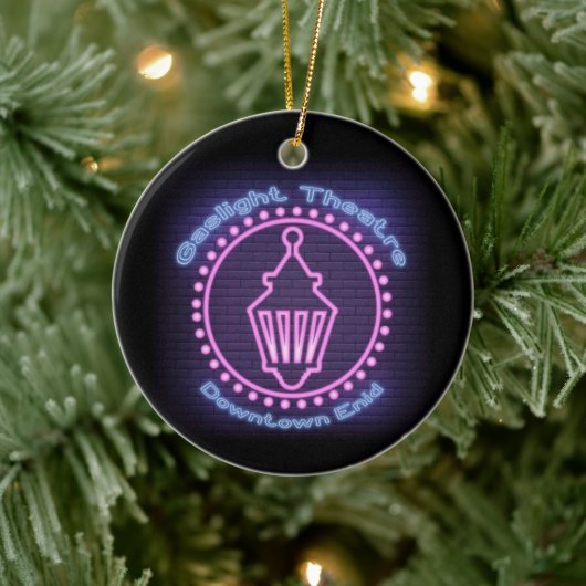 Gaslight Neon Logo Weihnachtsdekoration Keramik Ornament (Baum)