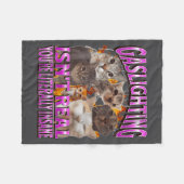 Gaslighting Isn't Real Funny Cat Meme Bootleg Grap Fleecedecke (Vorderseite (Horizontal))