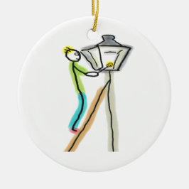Gaslighting Stickman Keramik Ornament