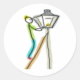 Gaslighting Stickman Runder Aufkleber