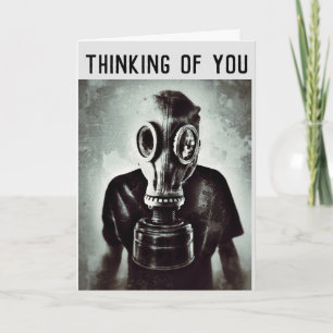 GASMASK DENKEN SIE AN GREETING CARDS KARTE