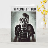 GASMASK DENKEN SIE AN GREETING CARDS KARTE (Gelbe Blume)