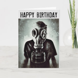 GASMASK GLÜCKLICH BIRTHTAGKARTEN KARTE