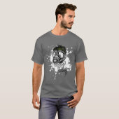 Gasmask u. Natur auf Grau T-Shirt (Vorne ganz)