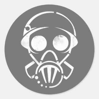 Gasmaske [Aufkleber] Runder Aufkleber