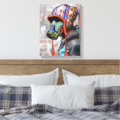 Gasmaske Graffiti-Typ Leinwanddruck (Insitu (Schlafzimmer))