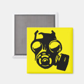 Gasmaske Grafischer Stencil Kühlschrankmagnet (Vorderseite/Rückseite)