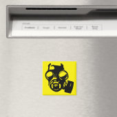 Gasmaske Grafischer Stencil Kühlschrankmagnet (In Situ (Geschirrspüler))