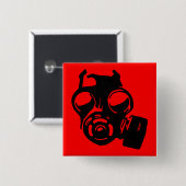 Gasmaske Graphic Stencil Button Abzeichen Button (Vorne & Hinten)