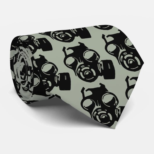 Gasmaske Graphic Stencil Krawatte Necktie (Gerollt)
