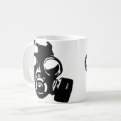 Gasmaske Graphic Stencil-Tasse oder Travel Mug Kaffeetasse (Vorderseite Links)
