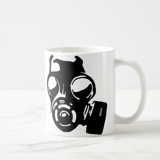 Gasmaske Graphic Stencil-Tasse oder Travel Mug Kaffeetasse (Rechts)