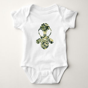 Gasmaske-Grün-Camouflage Baby Strampler