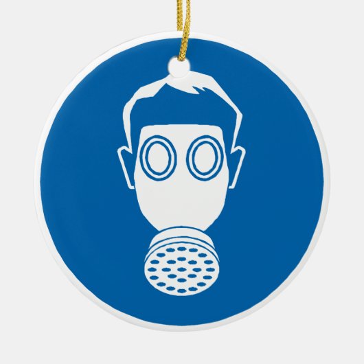 Gasmaske Keramik Ornament (Vorne)