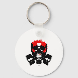 Gasmaske - Kohlerückstand - Radioaktives Symbol - Schlüsselanhänger