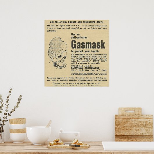 Gasmaske Poster (Küche)