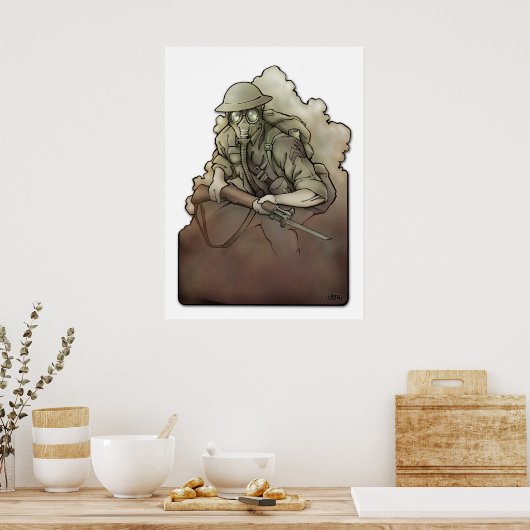 Gasmaske Poster (Küche)