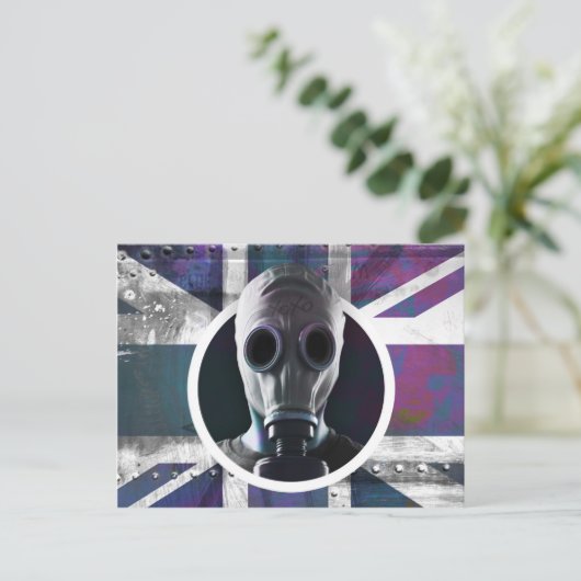 Gasmaske Postkarte (Stehend Vorderseite)