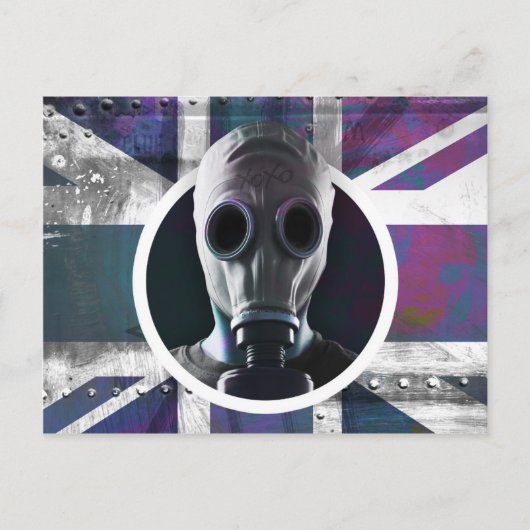 Gasmaske Postkarte (Vorderseite)