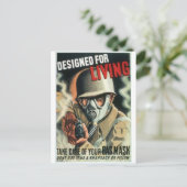 Gasmaske Postkarte (Stehend Vorderseite)
